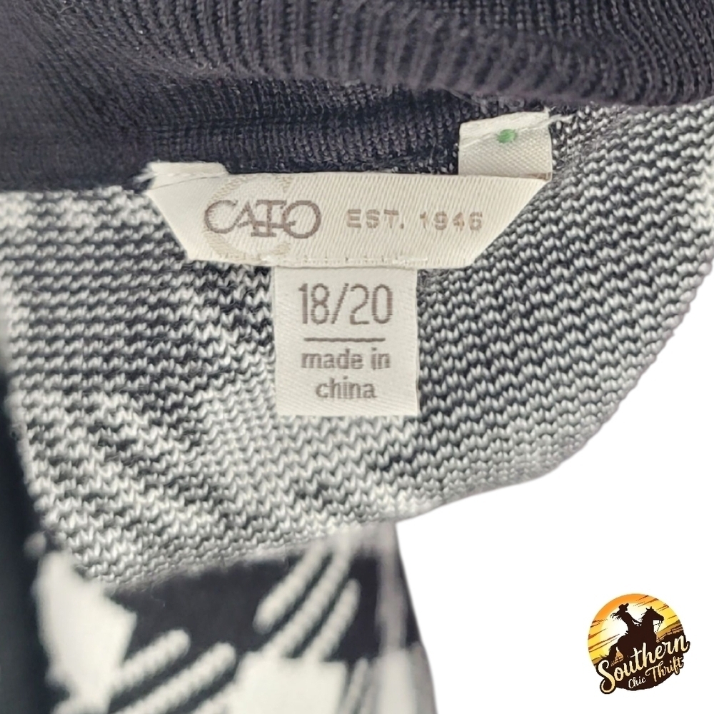 CATO - 18/20 B&W Above Knee Sweater Dress / Tunic - Picture 4 of 4